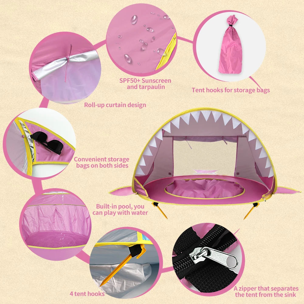 Pop-Up Baby Beach Tent with UV Protection & Built-In Mini Pool – Perfect Summer Shade