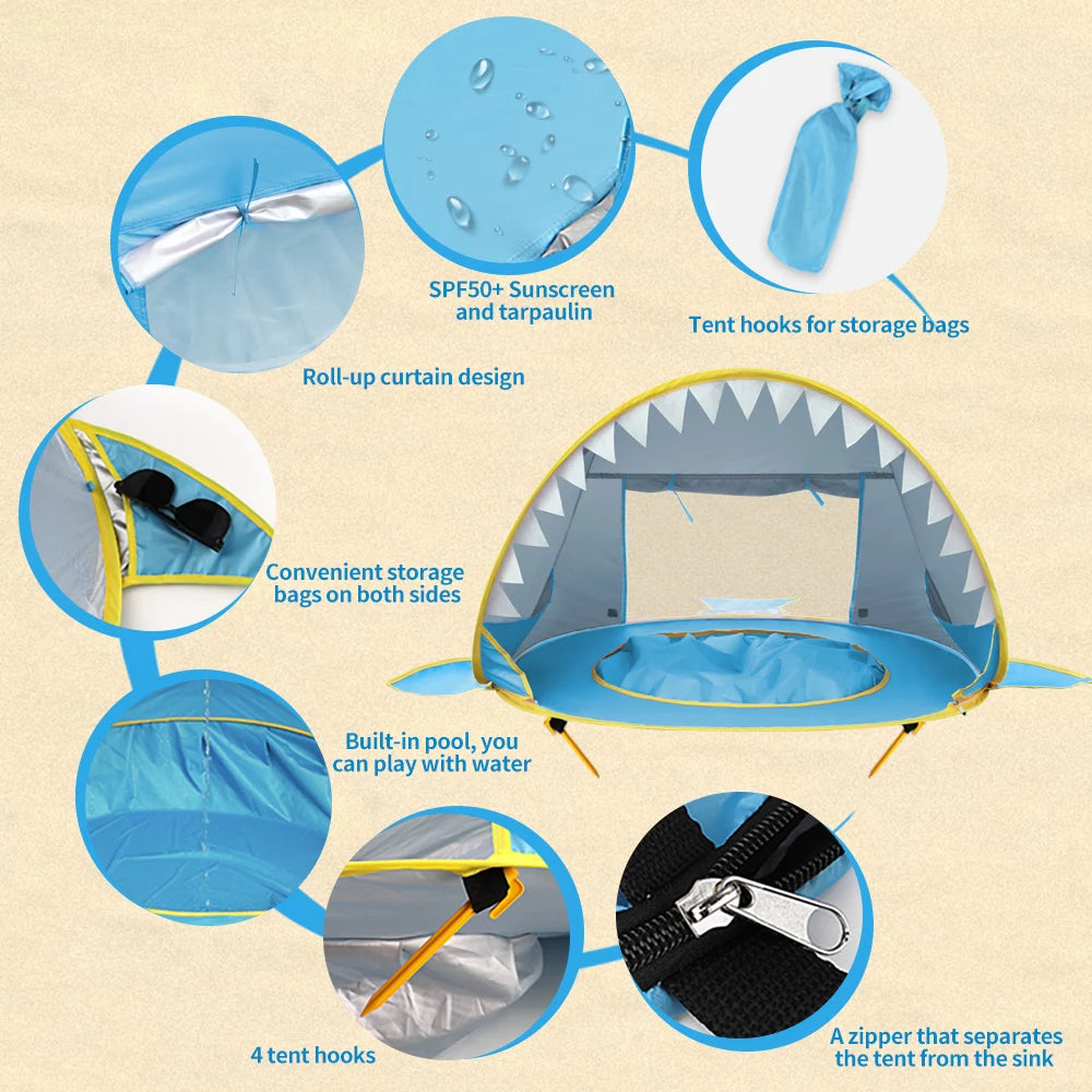 Pop-Up Baby Beach Tent with UV Protection & Built-In Mini Pool – Perfect Summer Shade