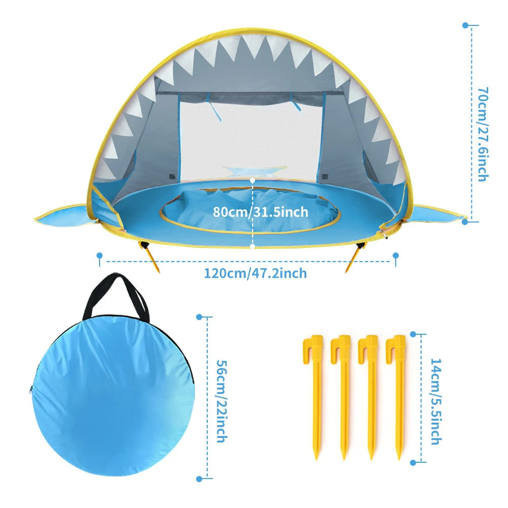 Pop-Up Baby Beach Tent with UV Protection & Built-In Mini Pool – Perfect Summer Shade