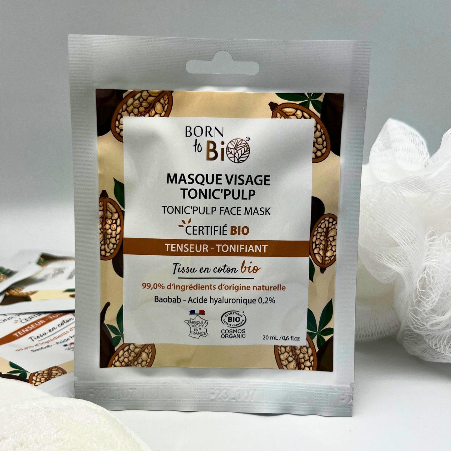 Masque visage Tonic'Pulp en coton - Certifié Bio-2
