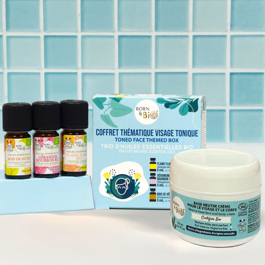 Box: face/body cream and tonic face essential oil kit-0